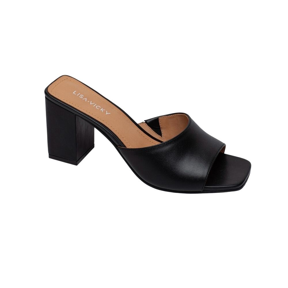 NIB! Lisa Vicky Vital Slide Open Toe Block Heel L… - image 2